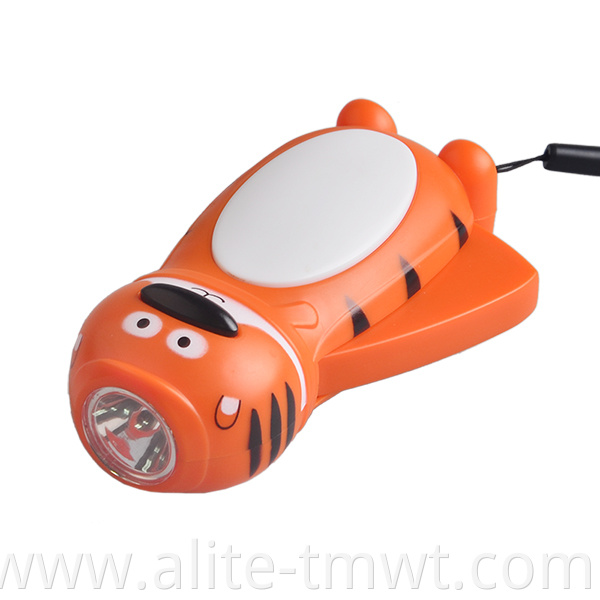 ultra bright 0.5W led dynamo hand press torch tiger head flashlight for promotion